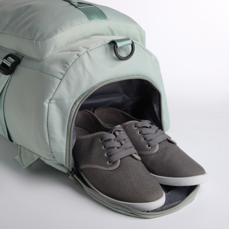 A backpack-samka with a zipper, 4 outer pockets, shoe compartment, green color-6