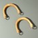 Handles for the bag are wooden, with half rings, 10.3 × 8 cm, 2 pcs, beige/silver color