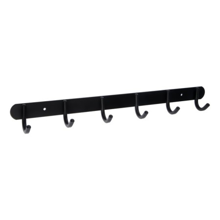Holder for towels Accoona, 6 hooks, black color, brass