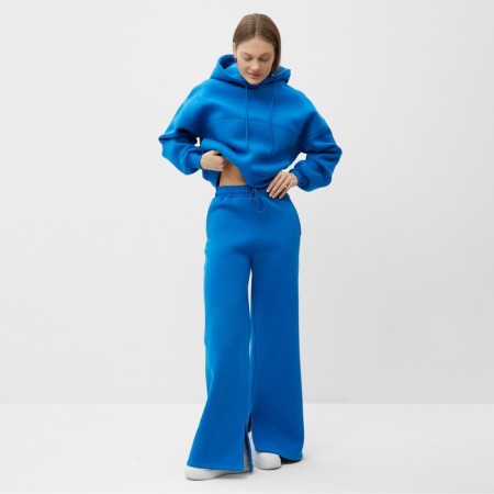 Women's costume (sweatshirt/trousers) is launched, the color is bright blue, rr m (44-46)