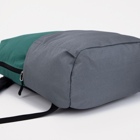 School textile school with pocket, gray/green color, 22x13x30 cm-4