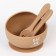 Baby plate on a suction cup and cutlery, m & b, beige