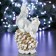 New Year's figure "Squirrel on the bump" silver, 7x10x18cm