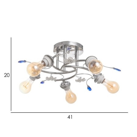 Vivian chandelier BP 5x40W E27 Chrome Model: 2612358-9