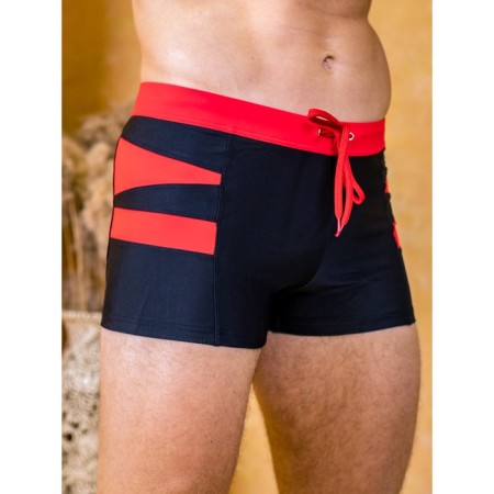 Male bathing panties, size 52, black color, red-5