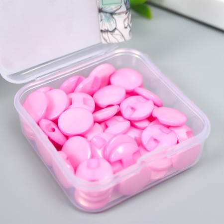 Buttons plastic on the midnight "Kruglyash Pink" 1.3x1.3 cm set 50 pcs 2x5x5.5 cm-3