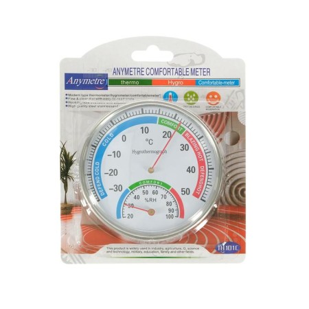 Street thermometer, mechanical, hygrometer, round, metal-5