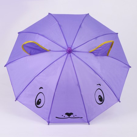 Mechanical children's umbrella "animals", r = 25cm, with ears, color mix-22