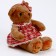 Soft toy "Bear" in a checkered dress, 39 cm