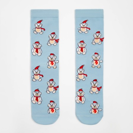 Women's socks "bears", blue color, size 36-40-1