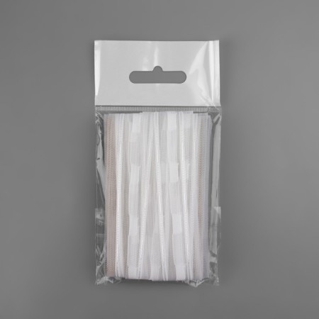 Curtain tape, organza, 3 cm, 3 ± 1 m, transparent/white color-5
