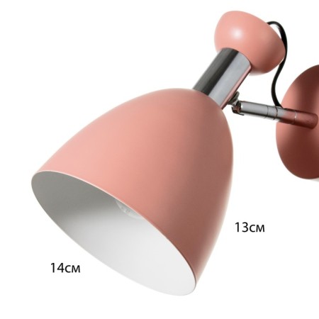 Sconces with a switch on the wire "Claudia" E27 40W pink 28x15x20cm-5