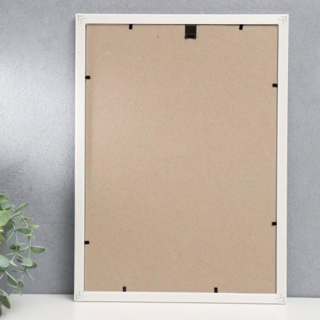 Photo frame plastic 25x35 cm, white with gold (plastic screen)-2