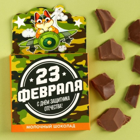Milk chocolate "February 23" in a mold letter, 50 g.