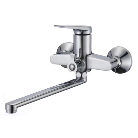 Bath mixer "RMS" SL121-006E, pour 350 mm, shower set, brass, chrome