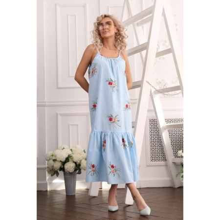 Women's dress, size 46, blue color-3