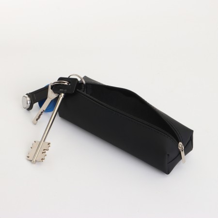 Key of zipper, length 16 cm, ring, carbine, black color-3