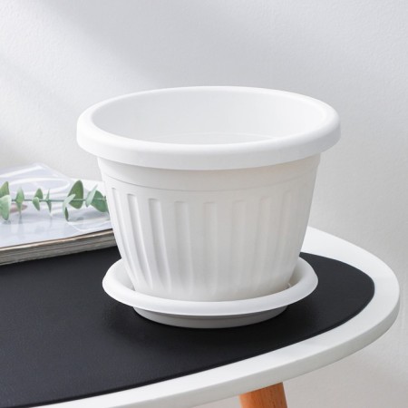 Pot for flowers with the Sylver Eco Podon, 1.9 L, D = 18 cm, white color-1