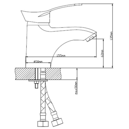 BouOU B8173-1 shell mixer, 105 mm pour, single-leaf, brass, chrome-3