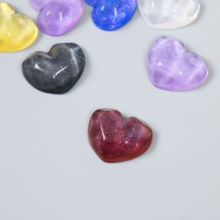 Decor for creativity plastic "Heart with faces" Brill set 10 pcs mix 2.1x1.7x0.7 cm-1