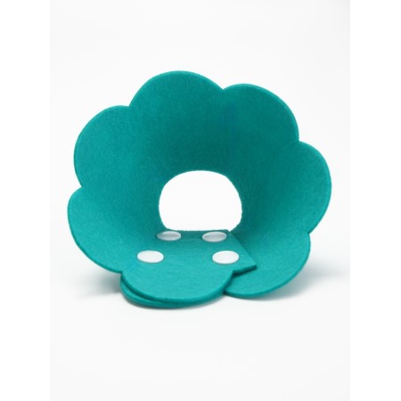 Veterinary collar made of felt "chamomile", size m, bright turquoise-3