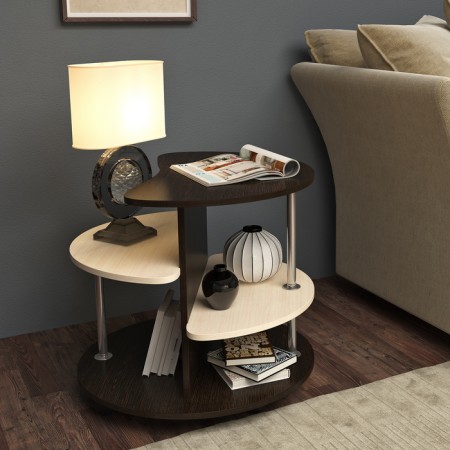 Journal table (SZh-5), 700x700x605, oak wenge/dairy oak-1