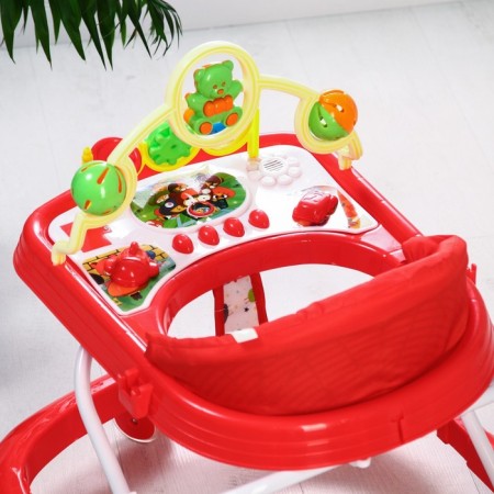 Walks "Fun", 8 Silik. wheels, muses., Light, toys, red-2