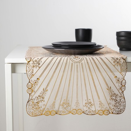 Openwork napkin for the table "Rays", 84 × 40 cm, PVC, gold color