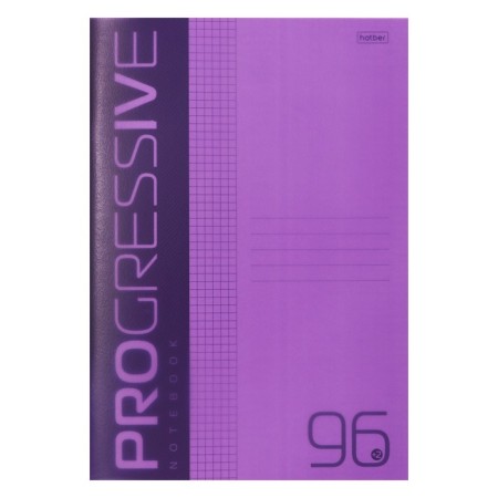 A4 notebook, 96 sheets in a cage, progressive, plastic cover, block 65 g/m2, purple