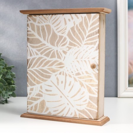 Keywood tree 6 hooks "White Palm leaves" 25.5x20.5x6.5 cm mix-8