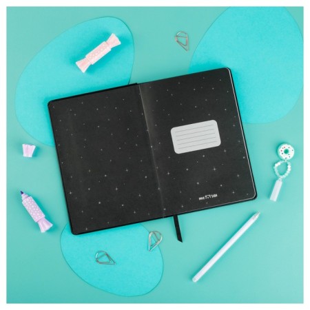 Note book A5 80 sheets in a line, leatherette, meshu "ic", a solid cover, embossing foil, cutting, block offset-1