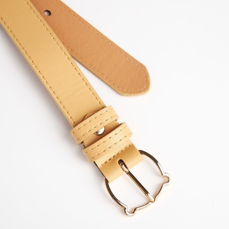 Building belt, width 3 cm, screw, buckle metal, beige color-1