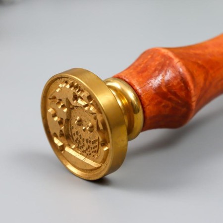 Printing for wax with a wooden handle "Council on a branch" 9x3x3 cm-3