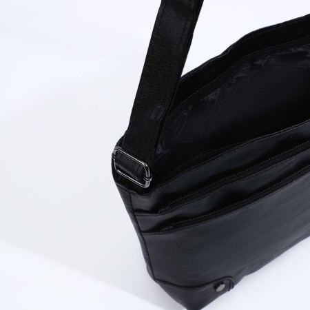 Bag Cross-Bodi with a zipper, black color-5