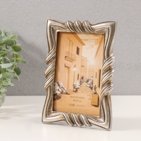 Photo frame Polystone 10x15 cm "Veles" silver 14x1.5x19 cm-1