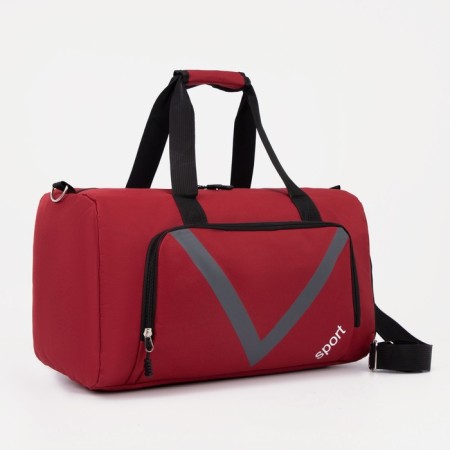 Sports bag with lightning, shoes, external pocket, red color