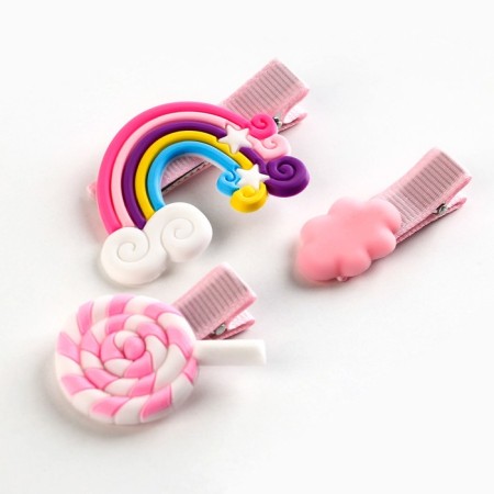 Hair clips for children "Dream as a unicorn", 3 pcs, 7.5 x 10 cm-3