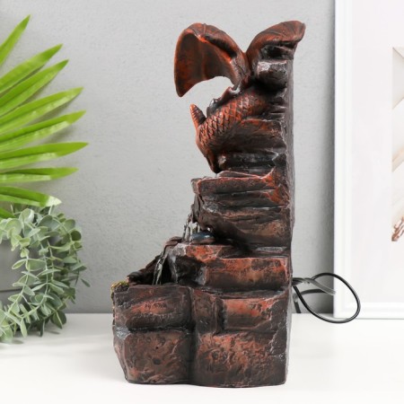The desktop fountain from the network, backlight "Dragon on the rock" 15x18x35 cm-3