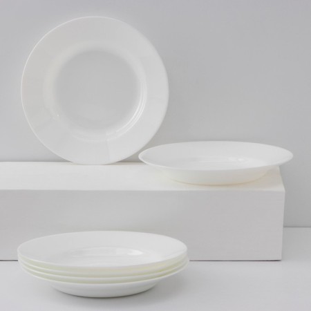 A set of soup plates Luminarc Evedeay, D = 22 cm, glass ceramics, 6 pcs, white color
