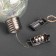 A set of Christmas tree balls "Tinsel color" 3 pcs., Batteries, 5 LED, glow white