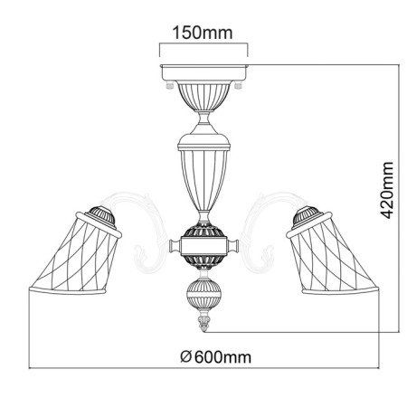 Ariadne chandelier, size 60x42x60 cm, 200W 5XE14 IP 20-4
