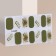 Flood strips for manicure, 14 pcs, beige/green color