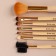 A set of makeup brushes "Ornament", 7 objects, a cover on a button, black/beige color
