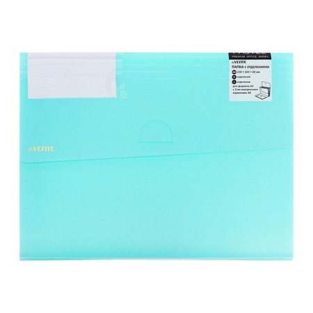 A4 cartridge folder, 6 departments, 600 μm, Devente, Pastel, texture "Sand", turquoise-4