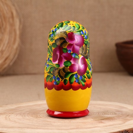 Матрёшка "Анастасия", жёлтое платье, 5-кукольная, 16 см-2