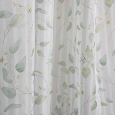 The curtain for the kitchen Witerra leaf 140x180cm, stripes. Green, PE100%