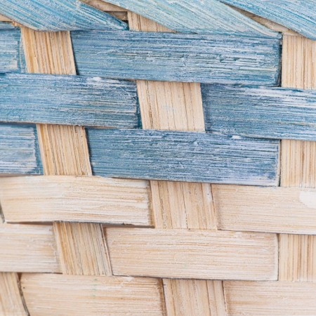 Wicker basket 19x9/34 cm, turquoise, bamboo-3