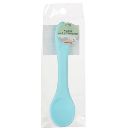A children's spoon for feeding crumbs I (silicone), blue-3