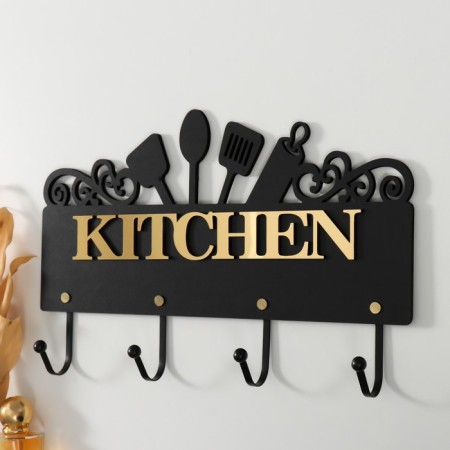 Decorative tree hooks "kitchen accessories" black, mirror 4.3x34x22.3 cm-1