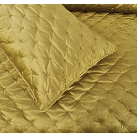 Kit: bedspread, pillowcase, size 240x260 cm, 50x70 cm - 2 pcs, mustard color-3